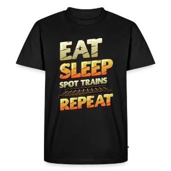 Trainspotting Train Lovers Trains - Men's Premium Organic T-Shirt - black - Front - Nico (187cm)