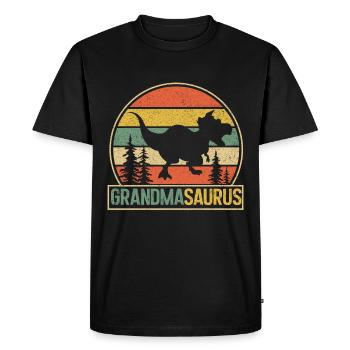 Omasaurus T Rex Dinosaur Oma Saurus - Men's Premium Organic T-Shirt - black - Front - Nico (187cm)
