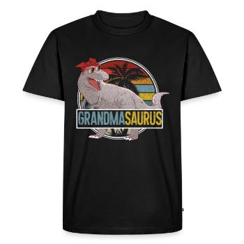 Omasaurus T Rex Dinosaur Oma Saurus - Men's Premium Organic T-Shirt - black - Front - Nico (187cm)