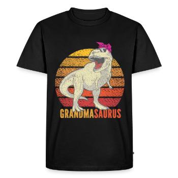 Omasaurus T Rex Dinosaur Granny Saurus - Men's Premium Organic T-Shirt - black - Front - Nico (187cm)