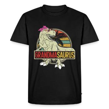 Omasaurus T Rex Dinosaur Granny Saurus - Men's Premium Organic T-Shirt - black - Front - Nico (187cm)