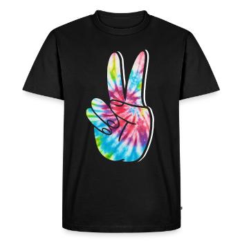 Groovy Tie Dye rétro des années 70 Hippie Vintage - T-shirt Premium bio Homme - noir - Devant - Nico (187cm)