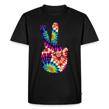 Groovy Tie Dye rétro des années 70 Hippie Vintage - T-shirt Premium bio Homme - noir - Devant - Nico (187cm)