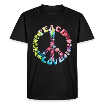 Groovy Tie Dye rétro des années 70 Hippie Vintage - T-shirt Premium bio Homme - noir - Devant - Nico (187cm)