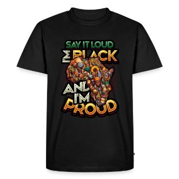 African American Black History - Men's Premium Organic T-Shirt - black - Front - Nico (187cm)