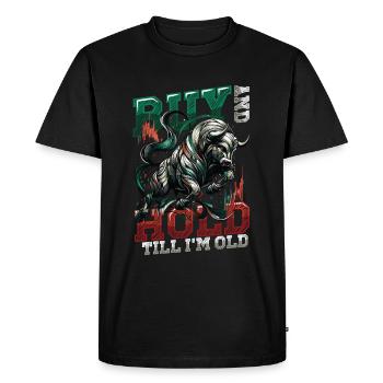 Financial Freedom Actions Investisseur Marché boursier - T-shirt Premium bio Homme - noir - Devant - Nico (187cm)