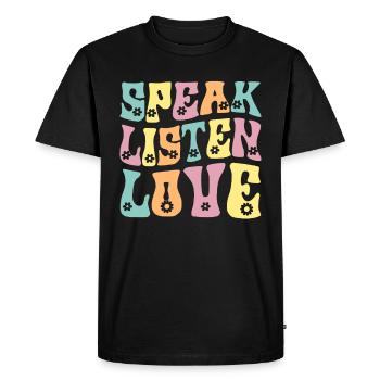 Orthophoniste Groovy SLP - T-shirt Premium bio Homme - noir - Devant - Nico (187cm)