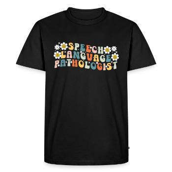 Orthophoniste Groovy SLP - T-shirt Premium bio Homme - noir - Devant - Nico (187cm)