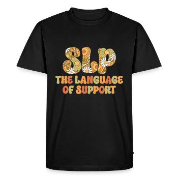 Orthophoniste Groovy SLP - T-shirt Premium bio Homme - noir - Devant - Nico (187cm)