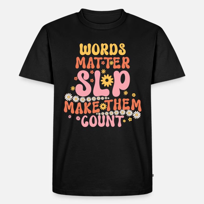 Groovy Speech Language Pathologist SLP - Männer Premium Bio T-Shirt - Schwarz