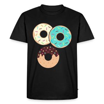 Donut sur le thème Donut pulvérisé drôle mignon - T-shirt Premium bio Homme - noir - Devant - Nico (187cm)