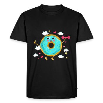 Donut sur le thème Donut pulvérisé drôle mignon - T-shirt Premium bio Homme - noir - Devant - Nico (187cm)