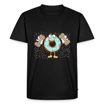 Donut sur le thème Donut pulvérisé drôle mignon - T-shirt Premium bio Homme - noir - Devant - Nico (187cm)