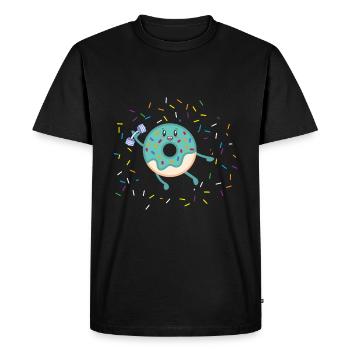 Donut sur le thème Donut pulvérisé drôle mignon - T-shirt Premium bio Homme - noir - Devant - Nico (187cm)