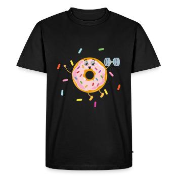 Donut sur le thème Donut pulvérisé drôle mignon - T-shirt Premium bio Homme - noir - Devant - Nico (187cm)