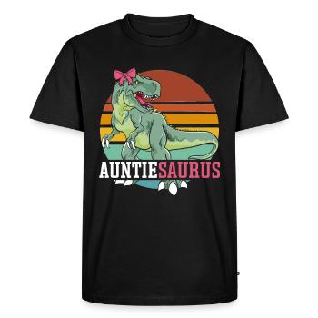 Tanteaurus T Rex dinosaure tante famille Saurus - T-shirt Premium bio Homme - noir - Devant - Nico (187cm)