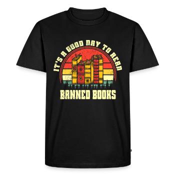 Livres interdits Amateurs de livres Lire des livres Livres - T-shirt Premium bio Homme - noir - Devant - Nico (187cm)