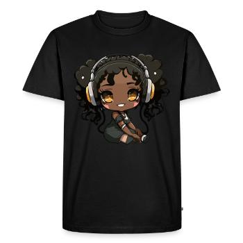 K-Pop Anime Musique Kpop afro-américaine - T-shirt Premium bio Homme - noir - Devant - Nico (187cm)