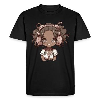 K-Pop Anime Musique Kpop afro-américaine - T-shirt Premium bio Homme - noir - Devant - Nico (187cm)