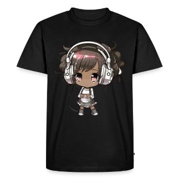 K-Pop Anime Musique Kpop afro-américaine - T-shirt Premium bio Homme - noir - Devant - Nico (187cm)