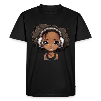 K-Pop Anime Musique Kpop afro-américaine - T-shirt Premium bio Homme - noir - Devant - Nico (187cm)
