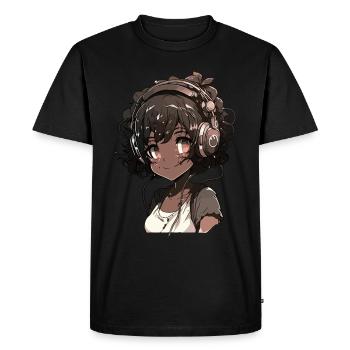 K-Pop Anime Musique Kpop afro-américaine - T-shirt Premium bio Homme - noir - Devant - Nico (187cm)