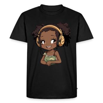 K-Pop Anime Musique Kpop afro-américaine - T-shirt Premium bio Homme - noir - Devant - Nico (187cm)