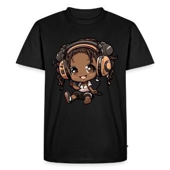 K-Pop Anime Musique Kpop afro-américaine - T-shirt Premium bio Homme - noir - Devant - Nico (187cm)