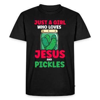 Cornichons et culture de légumes de cornichons Jésus - T-shirt Premium bio Homme - noir - Devant - Nico (187cm)