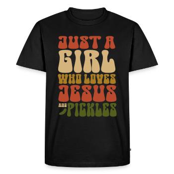 Cornichons et culture de légumes de cornichons Jésus - T-shirt Premium bio Homme - noir - Devant - Nico (187cm)