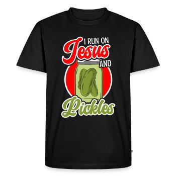 Cornichons et culture de légumes de cornichons Jésus - T-shirt Premium bio Homme - noir - Devant - Nico (187cm)