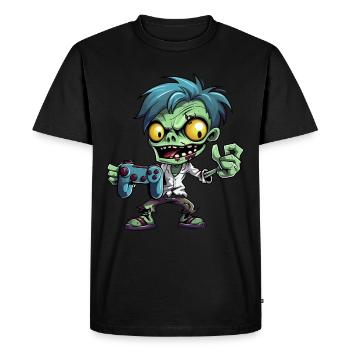 Cute Zombie Player Gaming Zombie Lover - Men's Premium Organic T-Shirt - black - Front - Nico (187cm)