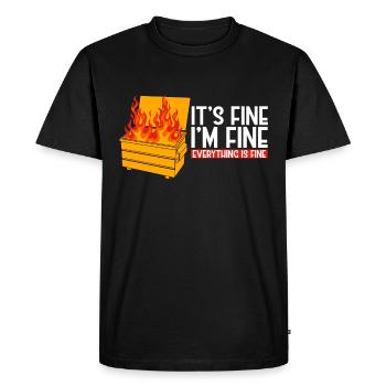 C’est bien, je vais bien, tout va bien, benne à ordures - T-shirt Premium bio Homme - noir - Devant - Nico (187cm)