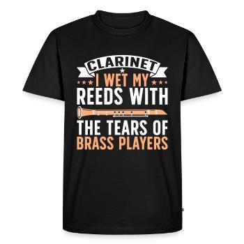 Clarinettiste Clarinette Jouant de la basse - T-shirt Premium bio Homme - noir - Devant - Nico (187cm)