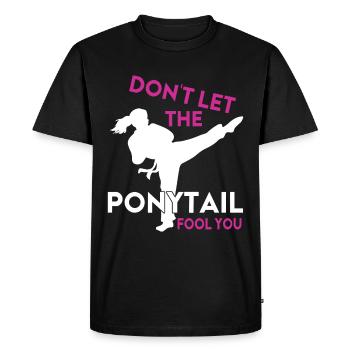 Karaté Fille Arts Martiaux Femmes Karaté Coup De Pied - T-shirt Premium bio Homme - noir - Devant - Nico (187cm)