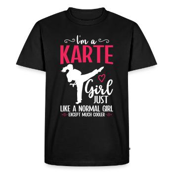 Karaté Fille Arts Martiaux Femmes Karaté Coup De Pied - T-shirt Premium bio Homme - noir - Devant - Nico (187cm)