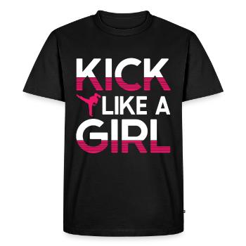 Karaté Fille Arts Martiaux Femmes Karaté Coup De Pied - T-shirt Premium bio Homme - noir - Devant - Nico (187cm)