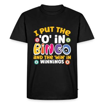 Joueur de bingo Gagnant de la loterie Bingo - T-shirt Premium bio Homme - noir - Devant - Nico (187cm)