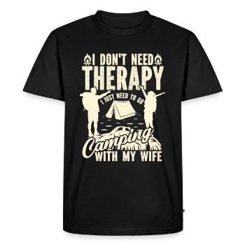 Mari Et Femme Camping Partenaire Couple Assorti - T-shirt Premium bio Homme - noir - Devant - Nico (187cm)