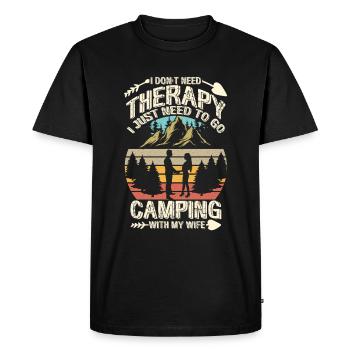 Mari Et Femme Camping Partenaire Couple Assorti - T-shirt Premium bio Homme - noir - Devant - Nico (187cm)