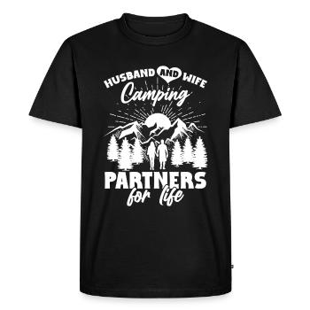 Mari Et Femme Camping Partenaire Couple Assorti - T-shirt Premium bio Homme - noir - Devant - Nico (187cm)