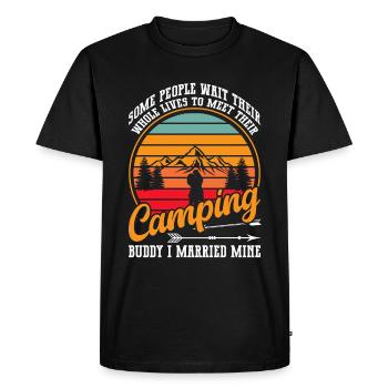 Mari Et Femme Camping Partenaire Couple Assorti - T-shirt Premium bio Homme - noir - Devant - Nico (187cm)