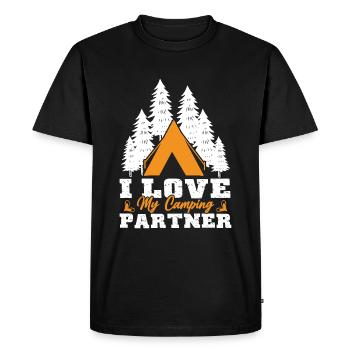 Mari Et Femme Camping Partenaire Couple Assorti - T-shirt Premium bio Homme - noir - Devant - Nico (187cm)