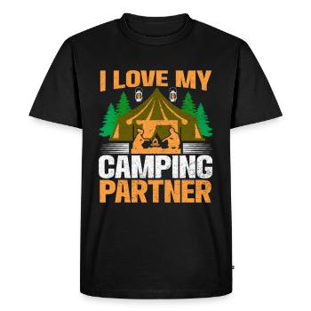 Mari Et Femme Camping Partenaire Couple Assorti - T-shirt Premium bio Homme - noir - Devant - Nico (187cm)