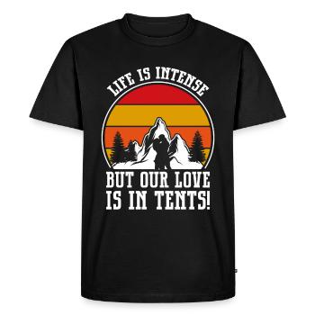 Mari Et Femme Camping Partenaire Couple Assorti - T-shirt Premium bio Homme - noir - Devant - Nico (187cm)