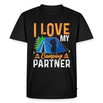 Mari Et Femme Camping Partenaire Couple Assorti - T-shirt Premium bio Homme - noir - Devant - Nico (187cm)