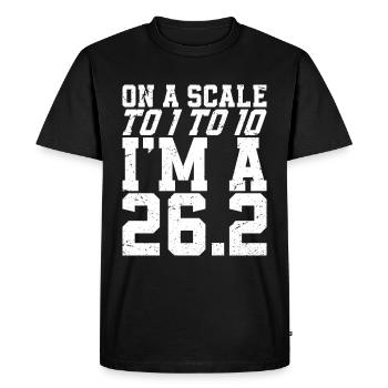 26. 2 marathoniens Citation amusante de marathon - T-shirt Premium bio Homme - noir - Devant - Nico (187cm)