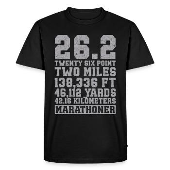 26. 2 Marathon Runners Funny Marathon Quote - Men's Premium Organic T-Shirt - black - Front - Nico (187cm)