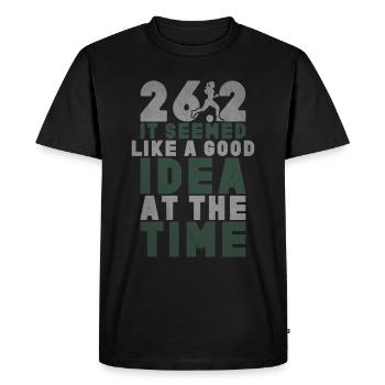 26. 2 Marathon Runners Funny Marathon Quote - Men's Premium Organic T-Shirt - black - Front - Nico (187cm)