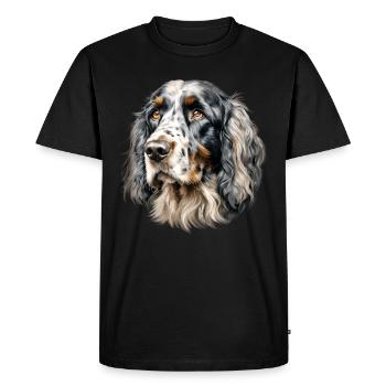 Portrait de setter - Peint - T-shirt Premium bio Homme - noir - Devant - Nico (187cm)